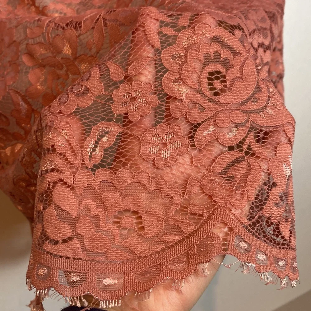 Anthropologie BHLDN Hitherto Pink Lace Overlay Dress Size 2 - Picture 13 of 13